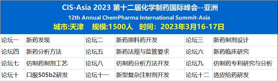 2023年3月16-17日·天津·CIS-Asia2023|第十二屆化學(xué)制藥國(guó)際峰會(huì)-亞洲-肽度TIMEDOO